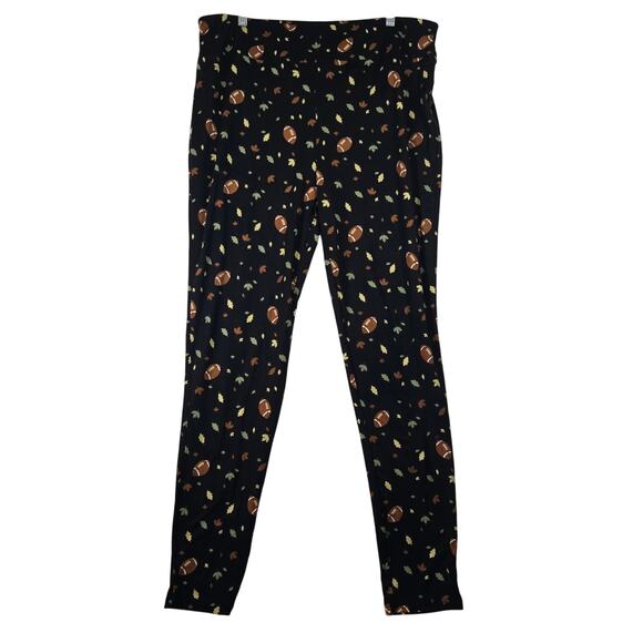 NFL Pants - Feeling Festive Football Autumn Leggings leaves NFL Womens XXL 0675